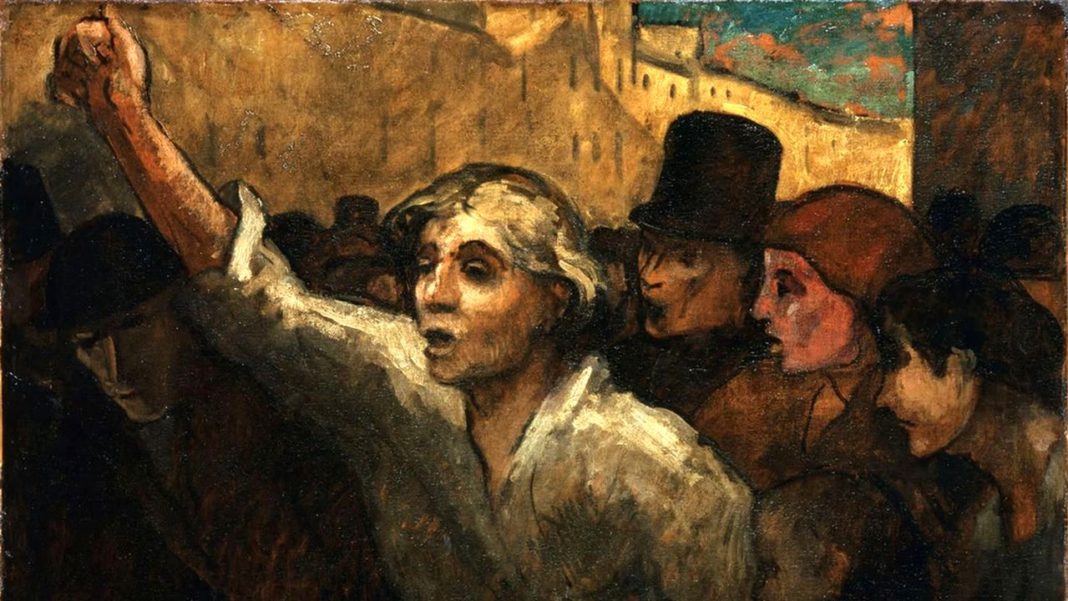 “El levantamiento”, de Honoré Daumier (1848)